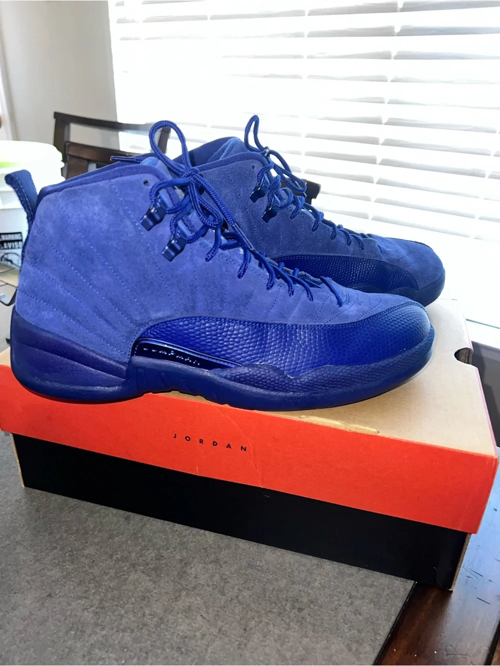 Jordan Men's Royal Blue Suede Sneakers